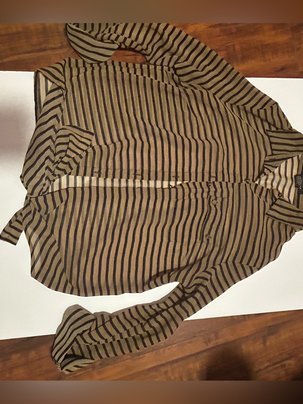 Timing Striped Button-Down Shirt in Olive and Black